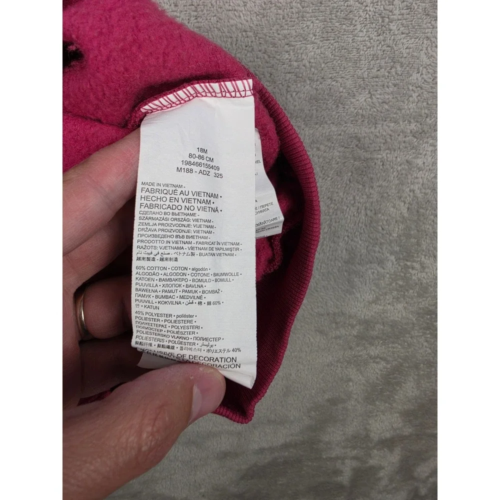 Nike Sweatshirt Kids 18M Pink Swoosh Crewneck Long Sleeve Fleece Pullover